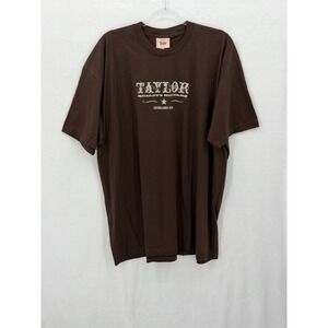 Taylor Guitars T Shirt Mens‎ 3XL Brown Graphic Logo Music Band Casual Country
